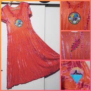 Tie Dye Grateful Dead Tour Dress Maxi Large